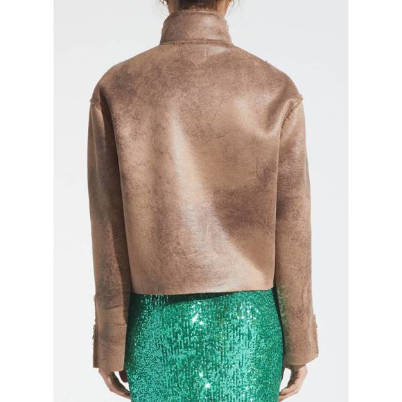 NEW SAINT ART phoebe faux sherpa jacket in camel - Picture 6 of 6